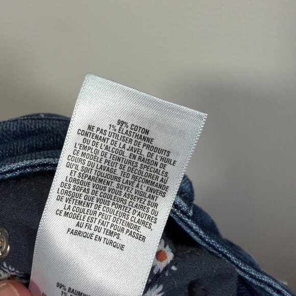 Ted Baker Pralina Embroidered Jeans Size 26 Floral Cuff Slim Leg Mid Rise Denim - Picture 8 of 8